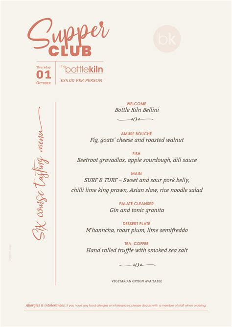 bangkok supper club menu